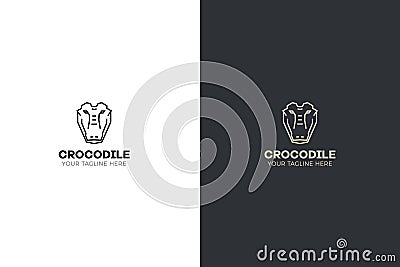 Stylized geometric Crocodile head illustration. Vector icon tribal design. Vector Illustration