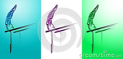 Stylized, geometric Gymnast, gymnastic bar, parallel bars Stock Photo