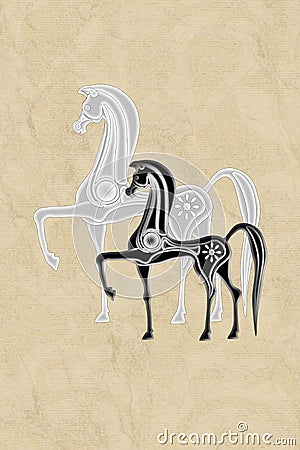 Stylized graphic of noble horse in digital art Stock Photo