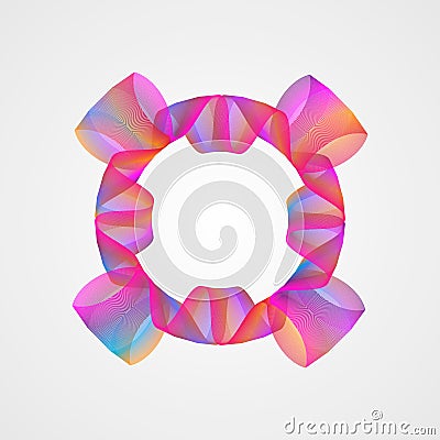 Stylized guilloche. Bright gradient frame of lines Stock Photo