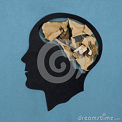 Stylized head silhouette. Symbol of dementia Stock Photo