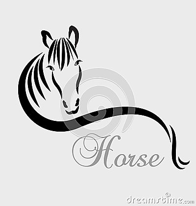 Stylized horse logo Vector Illustration
