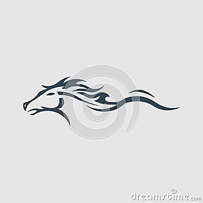 Stylized horse monogram design logo inspiration Stock Photo