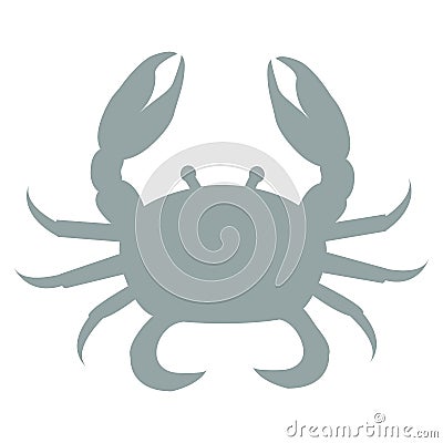 Stylized icon of a colored crab on a white background Vector Illustration