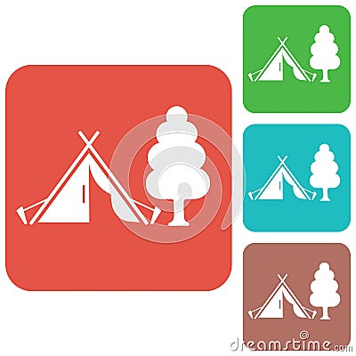 Stylized icon of tourist tent Vector Illustration