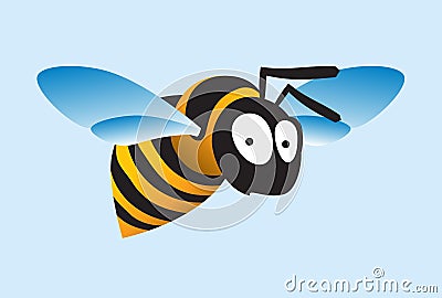 Stylized image of a flying bee. Vector drawing Vector Illustration