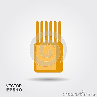 Stylized image of package of spaghetti. Flat icon Vector Illustration