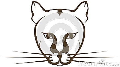 Stylized isolated cougar Vector Illustration