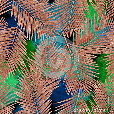 Stylized jungle foliage pattern Stock Photo