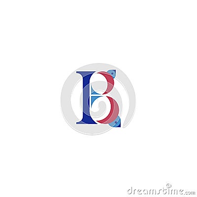 Stylized letter B with birds. Lettering for use in design Stock Photo