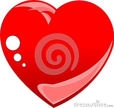 Stylized love red heart isolated on white Vector Illustration