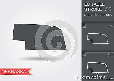 Stylized map of the U.S. state of Nebraska vector illustration Vector Illustration