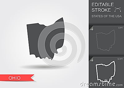 Stylized map of the U.S. state of Ohio vector illustration Vector Illustration