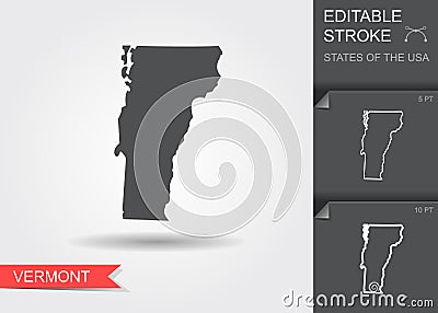 Stylized map of the U.S. state of Vermont vector illustration Vector Illustration