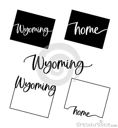 Stylized map of the U.S. Wyoming State vector illustration Vector Illustration