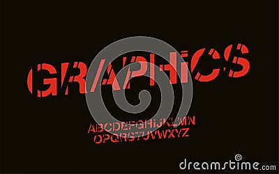 Stylized Modern Graphics Abstract Font Set of Alphabet Text Design Vector Illustration