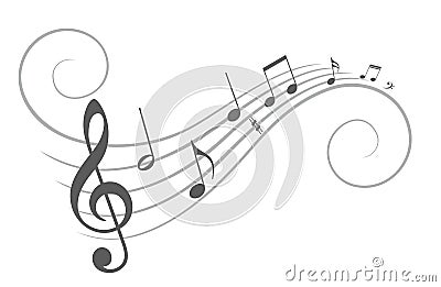 Stylized music notes. Vector Illustration