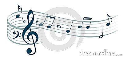 Stylized music notes. Vector Illustration