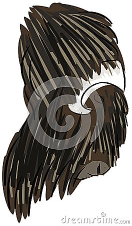 Stylized muskox Vector Illustration