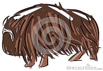 Stylized muskox Vector Illustration