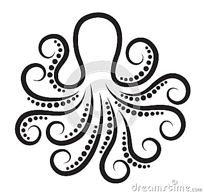 Stylized octopus. Cartoon Illustration