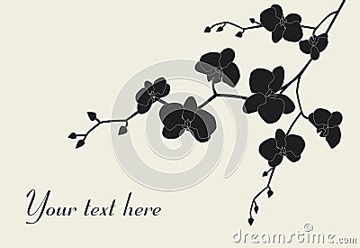 Stylized orchid branch design Vector Illustration