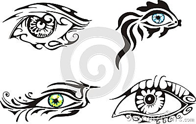 Stylized ornamental eyes Vector Illustration