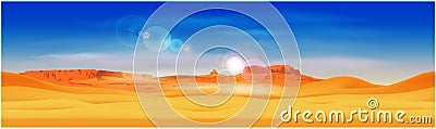 Desert and rocky mountains Vector Illustration