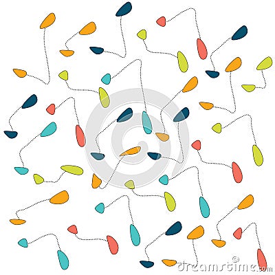 Stylized party, joy, fun pattern. Abstract stylized color circles shapes isolated vector background Vector Illustration