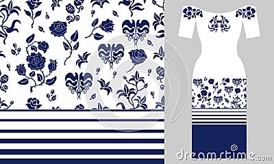 Stylized Persian ornament. Party dress design. Vector Illustration