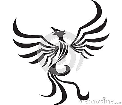 Stylized phoenix tattoo Vector Illustration