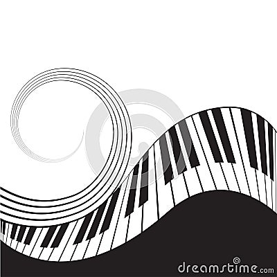 Stylized piano keys and stave Vector Illustration