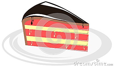 Stylized piece of cake isolated Stock Photo