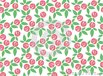 Stylized pink rose seamless pattern vector Vector Illustration