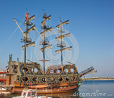 Stylized pirate ship Stock Photo