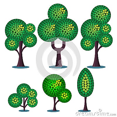 Stylized Plants Set Vector Illustration