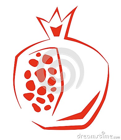 Stylized Pomegranate Vector Illustration