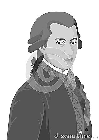 Stylized portrait of Wolfgang Amadeus Mozart. Stock Photo
