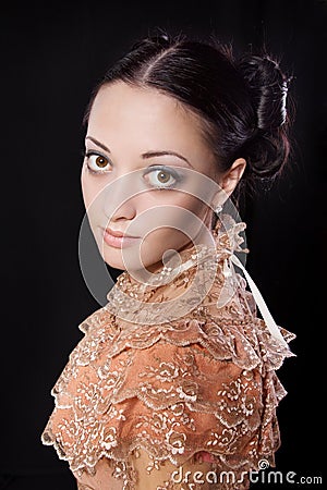 Stylized portrait of woman in historical costume Stock Photo