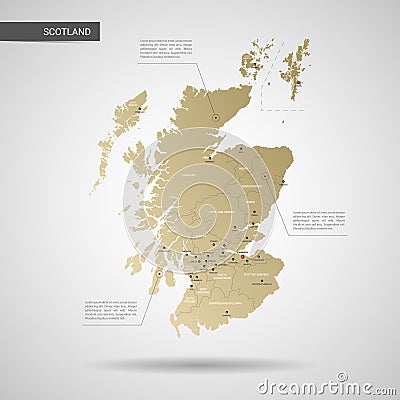 Stylized Scotland map vector illustration. Vector Illustration