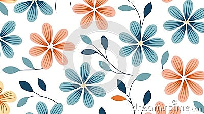 minimalistic style of 3D floral design that will add freshness to your background: delicate flowers, Stock Photo