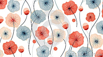 minimalistic style of 3D floral design that will add freshness to your background: delicate flowers, Stock Photo