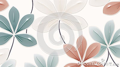 minimalistic style of 3D floral design that will add freshness to your background: delicate flowers, Stock Photo