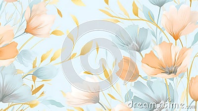 minimalistic style of 3D floral design that will add freshness to your background: delicate flowers, Stock Photo