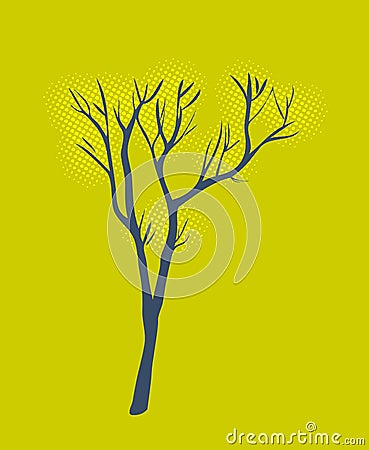 Stylized single tree Vector Illustration