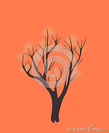 Stylized single tree Vector Illustration