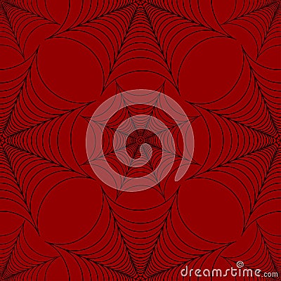 Stylized spider web seamless pattern black and red vector Vector Illustration