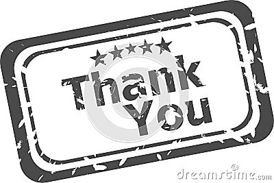 Stylized stamp showing the term thank you. All on white background Stock Photo