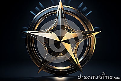 Stylized star icon with a modern and sleek Stock Photo