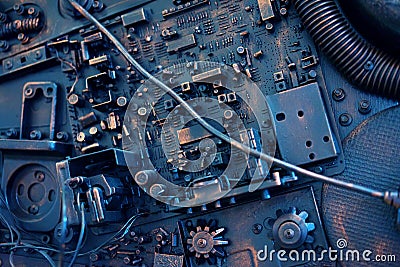 Stylized of a steampunk mechanical Stock Photo